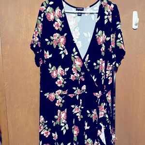 3X faux wrap dress